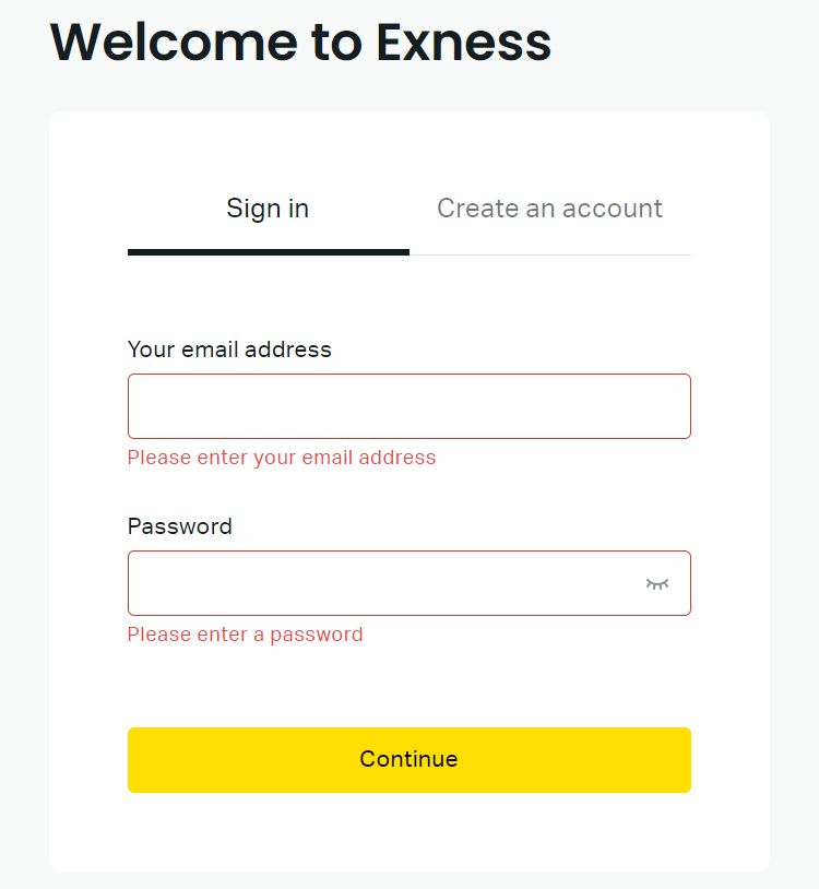 Exness Login